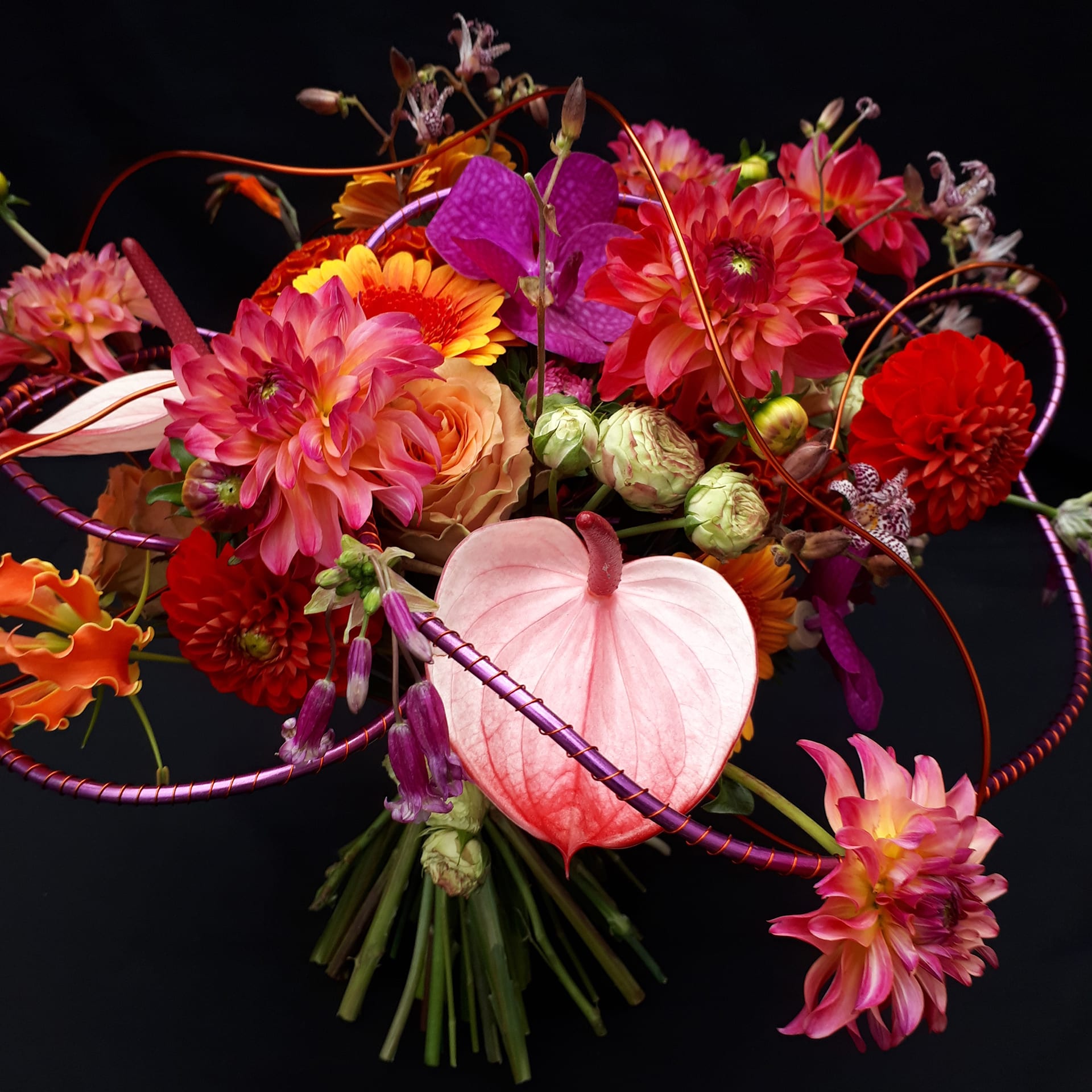 Frameboeket Bontgekleurd